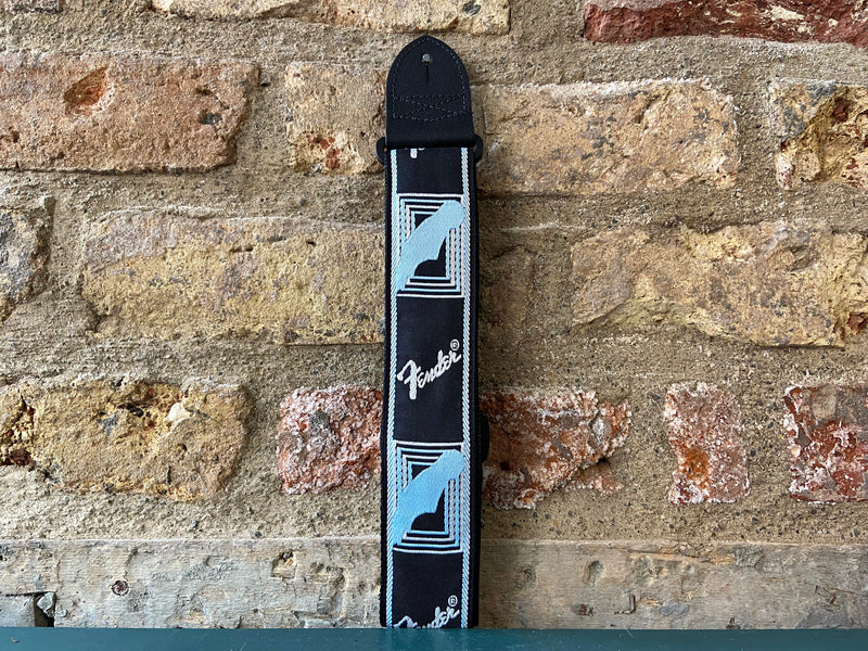 Fender Monogrammed Strap Black/Light Grey/Blue