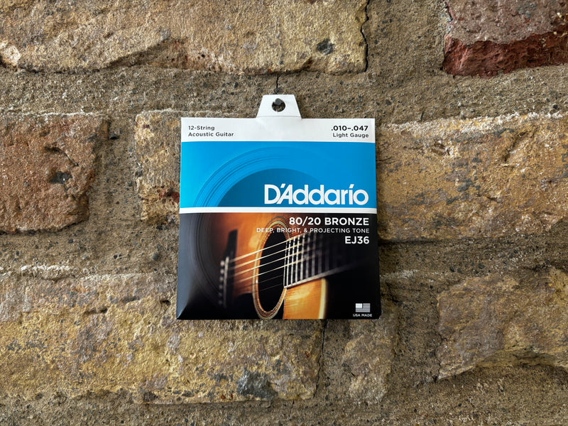 D'Addario EJ36 12-String Acoustic 80/20 Bronze Light 10-47's